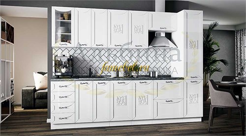 Кухня Соната МДФ 2800 белая матовая