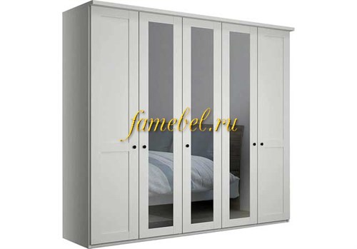 Шкаф София 9 МДФ, цвет белый, размер 200х220х50 см, с зеркалами
