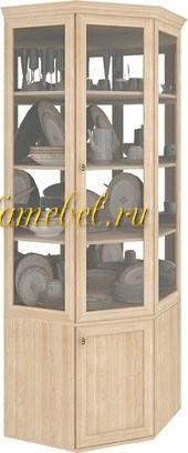 Шкаф угловой для посуды и книг Витраж 1С