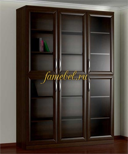 Шкаф книжный 3.2 тёмный