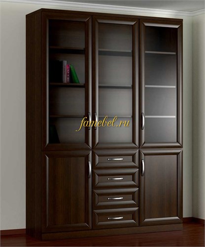 Шкаф книжный 3.8 темный