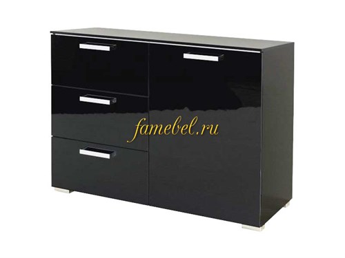 Комод Элит 7 черный глянец