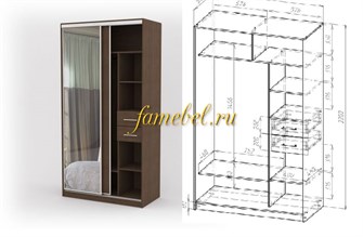 Шкаф купе Каскад 2+2я двухдверный
