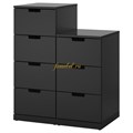 Комод Генри 6 двухсекционный чёрный