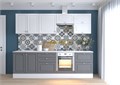 Кухня Ева мдф 260 верх белый, низ графит